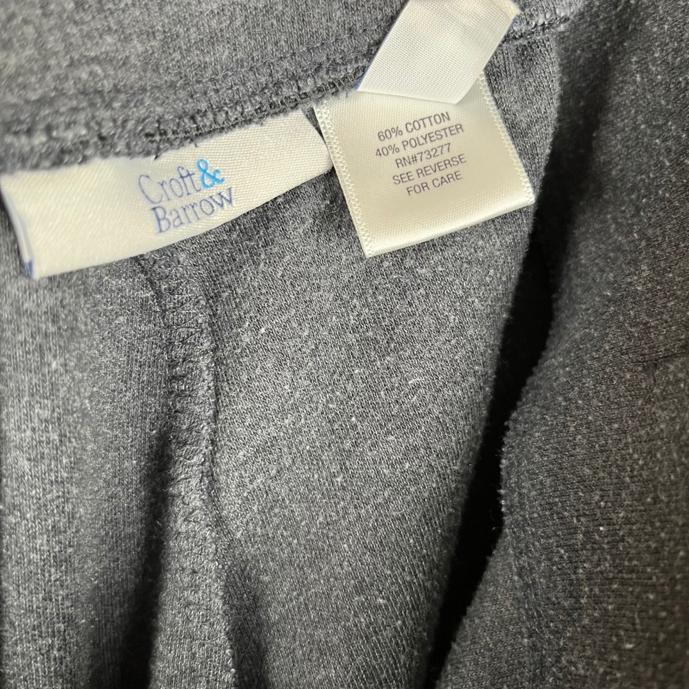 Croft‎ & Barrow Lounge Pants Womens L Gray Drawstring Stretch Knit Comfy Casual - Picture 4 of 8